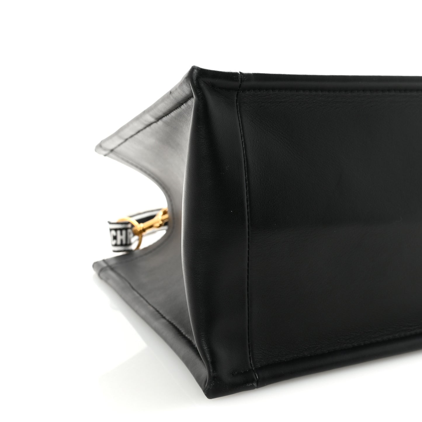 Calfskin Canvas Medium Plan De Paris Book Tote With Strap Black White