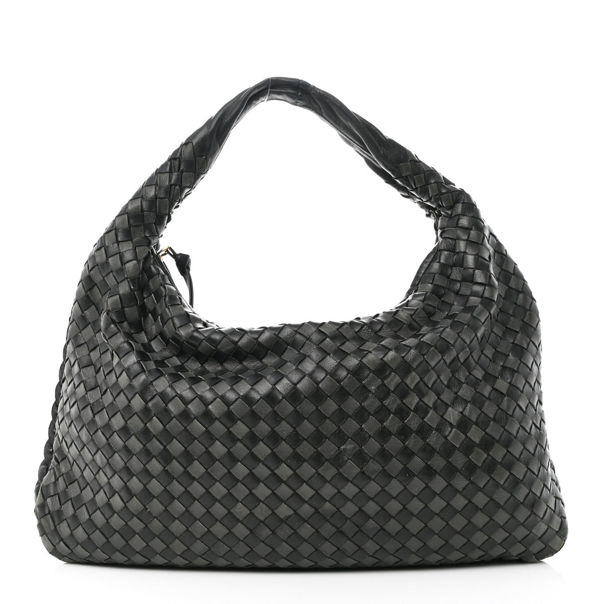 Nappa Intrecciato Bi-Color Medium Veneta Hobo Black Grey