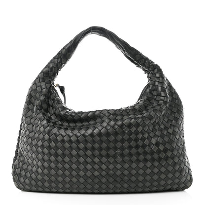 Bottega Veneta Nappa Intrecciato Bi-Color Medium Veneta Hobo Black Grey 1 of 11