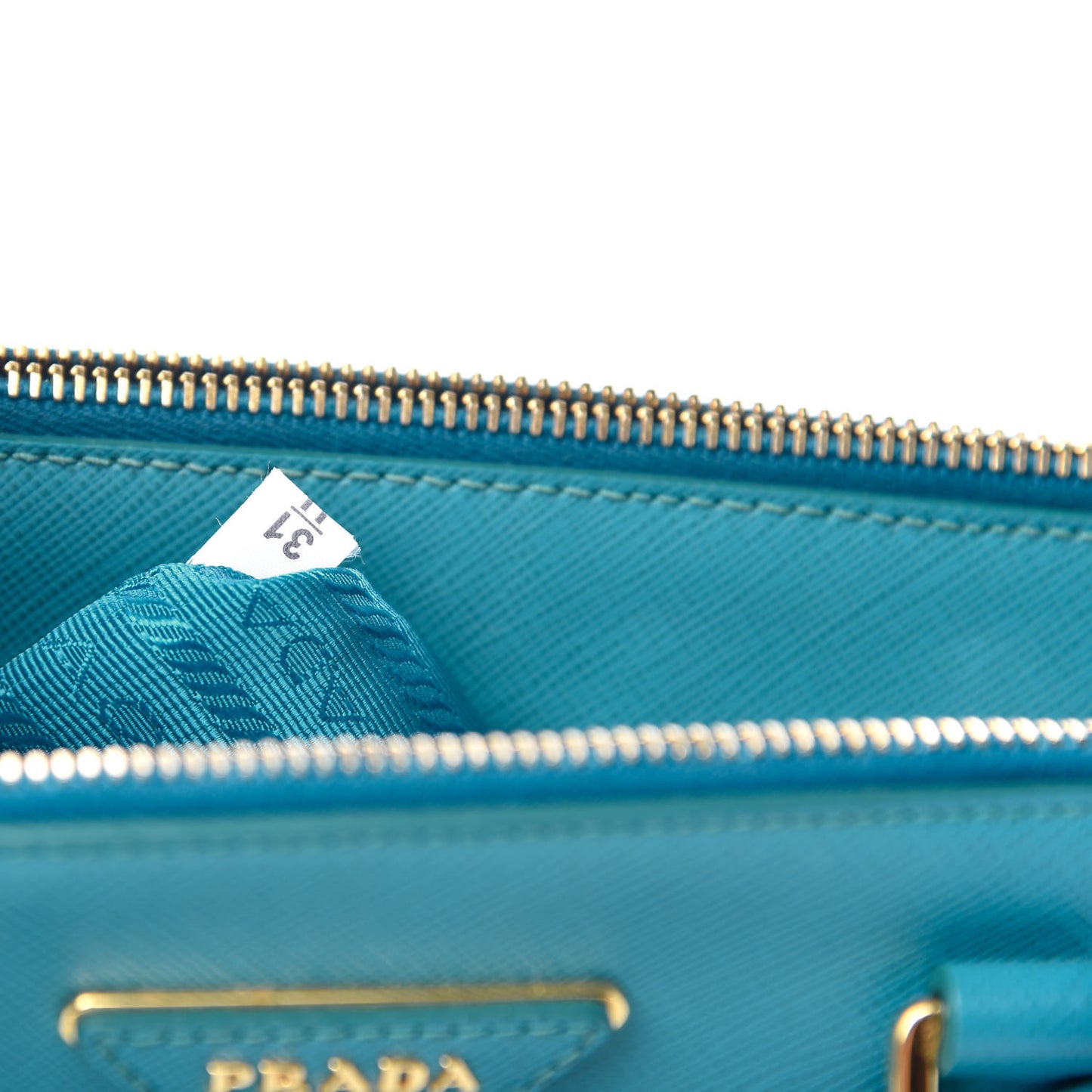Saffiano Mini Galleria Double Zip Tote Turchese