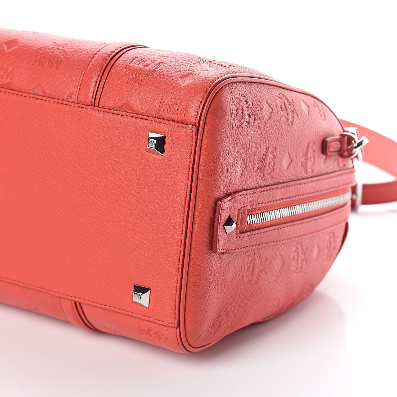 MCM Visetos Medium Essential Boston Bag Coral 9 of 9
