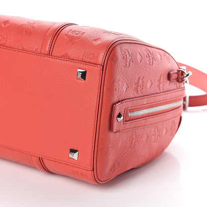 MCM Visetos Medium Essential Boston Bag Coral 9 of 9