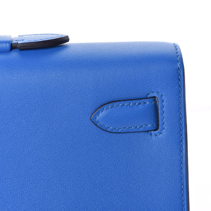 Hermes Swift Kelly Cut Clutch Pochette Bleu Zanzibar 16 of 23