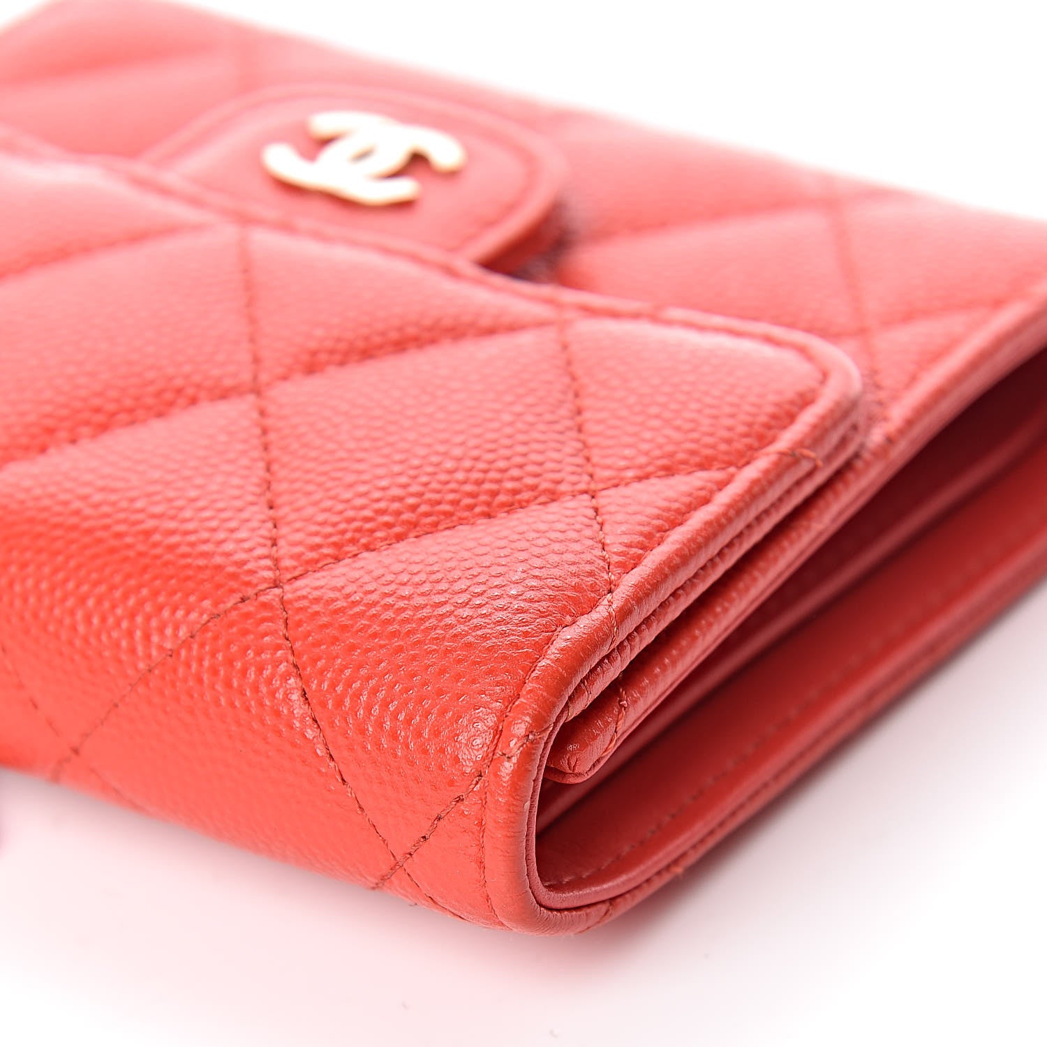 Chanel Caviar Quilted Compact Flap Wallet Red 11 of 12