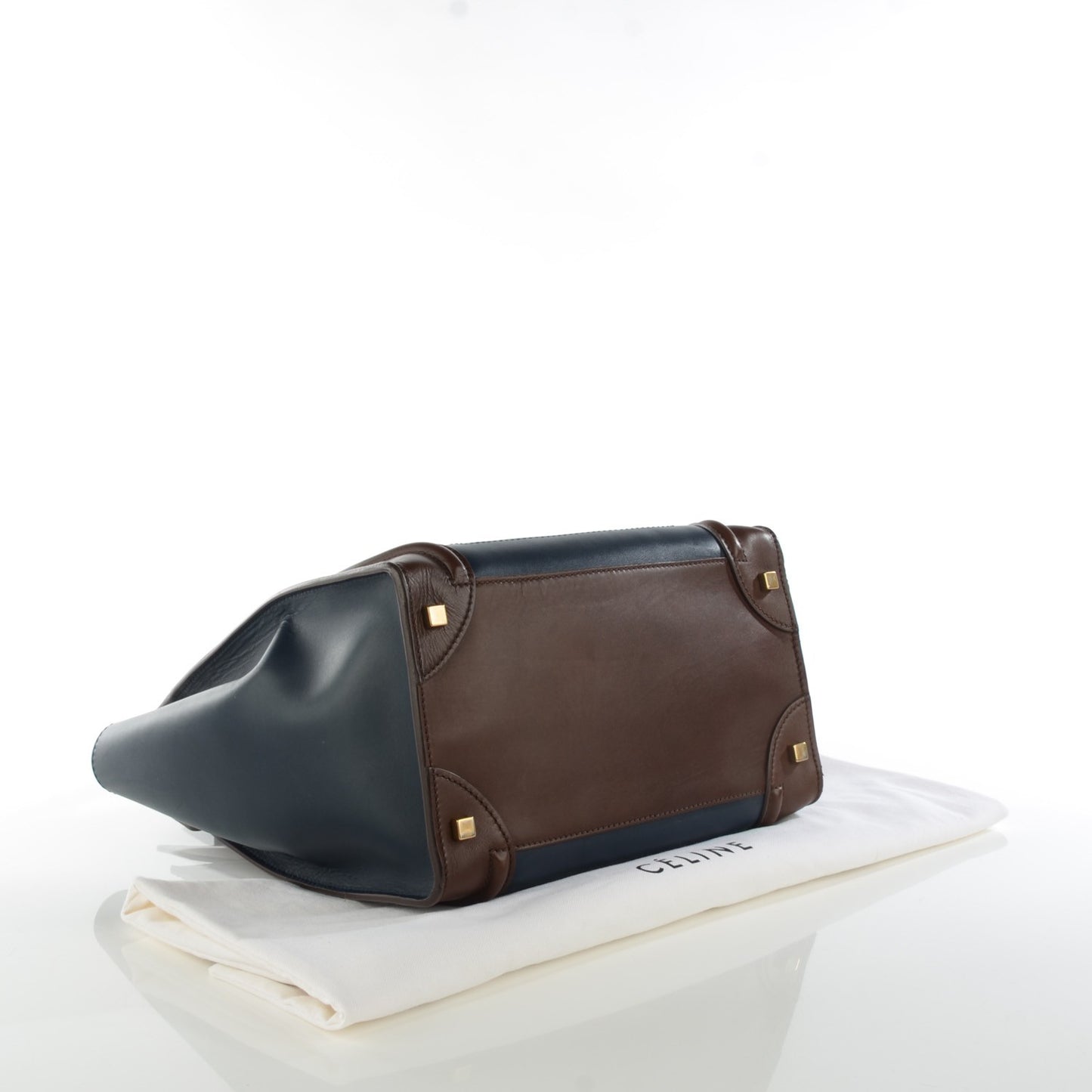 Smooth Calfskin Mini Tri-Color Luggage Navy