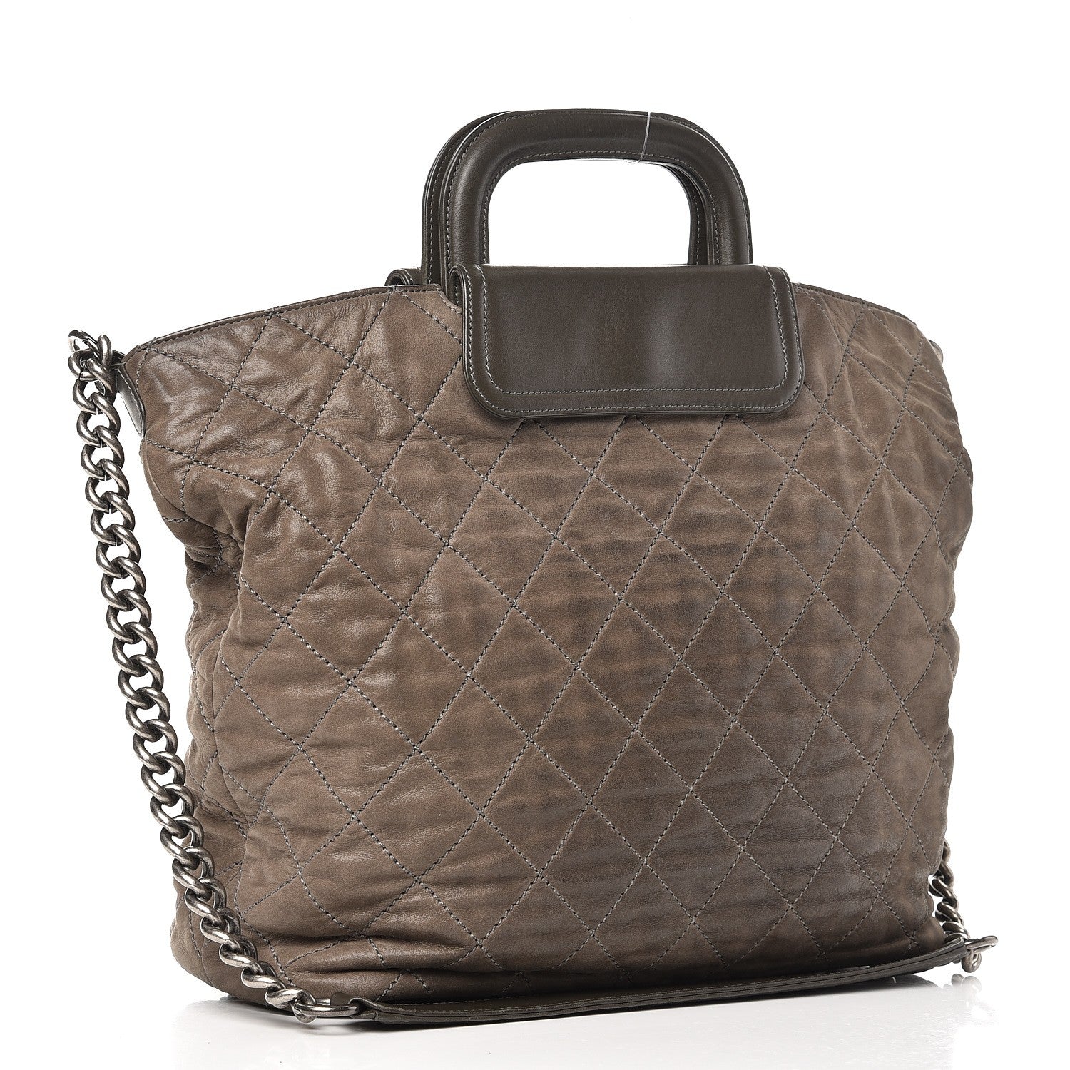 Chanel Iridescent Calfskin Quilted In The Mix Shopping Tote Dark Grey 3 of 13