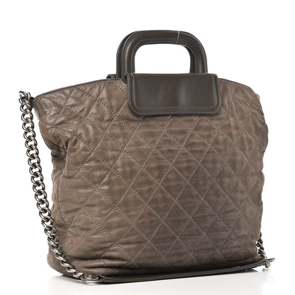 Chanel Iridescent Calfskin Quilted In The Mix Shopping Tote Dark Grey 3 of 13
