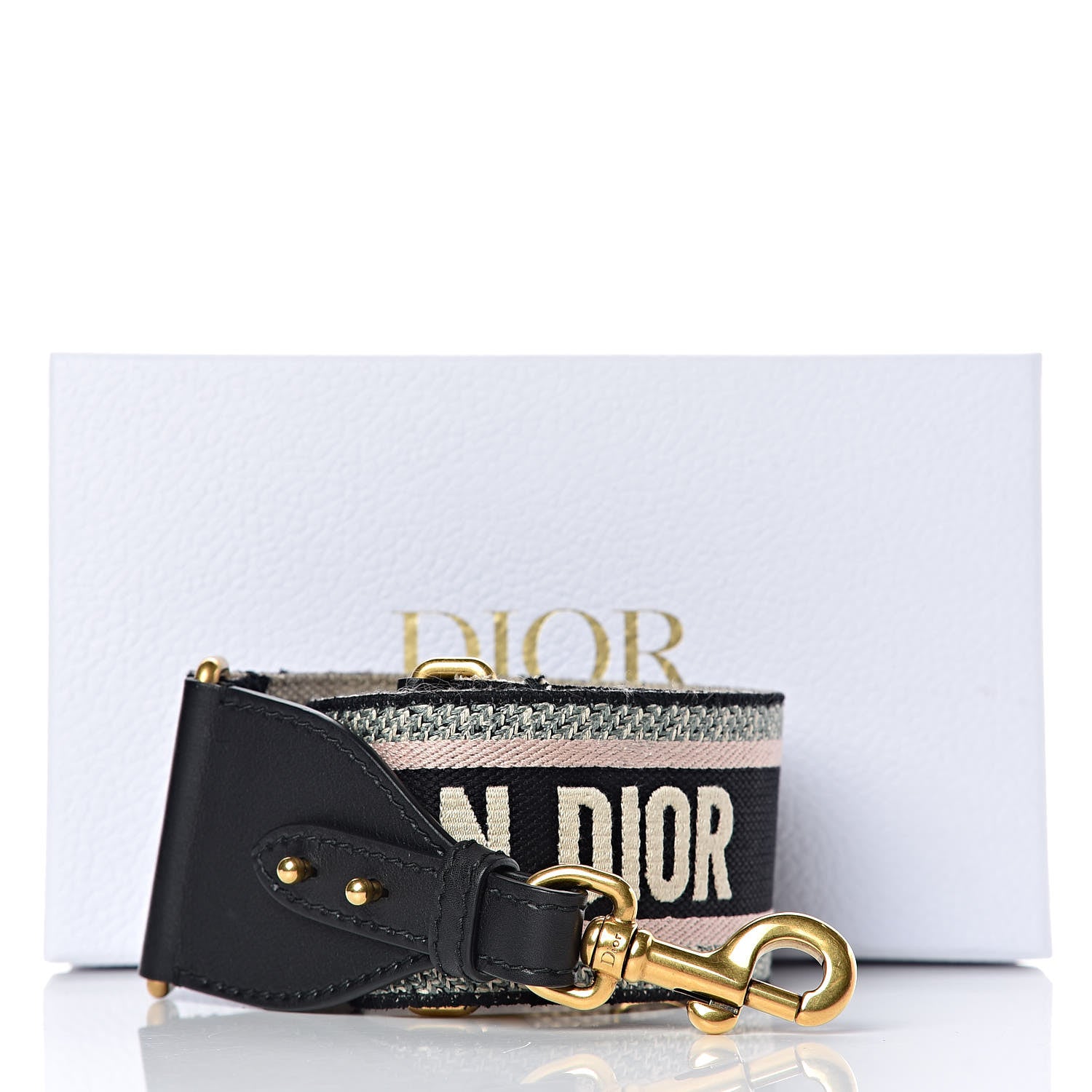 Christian Dior Canvas Embroidered Shoulder Strap Rose Multicolor 5 of 5