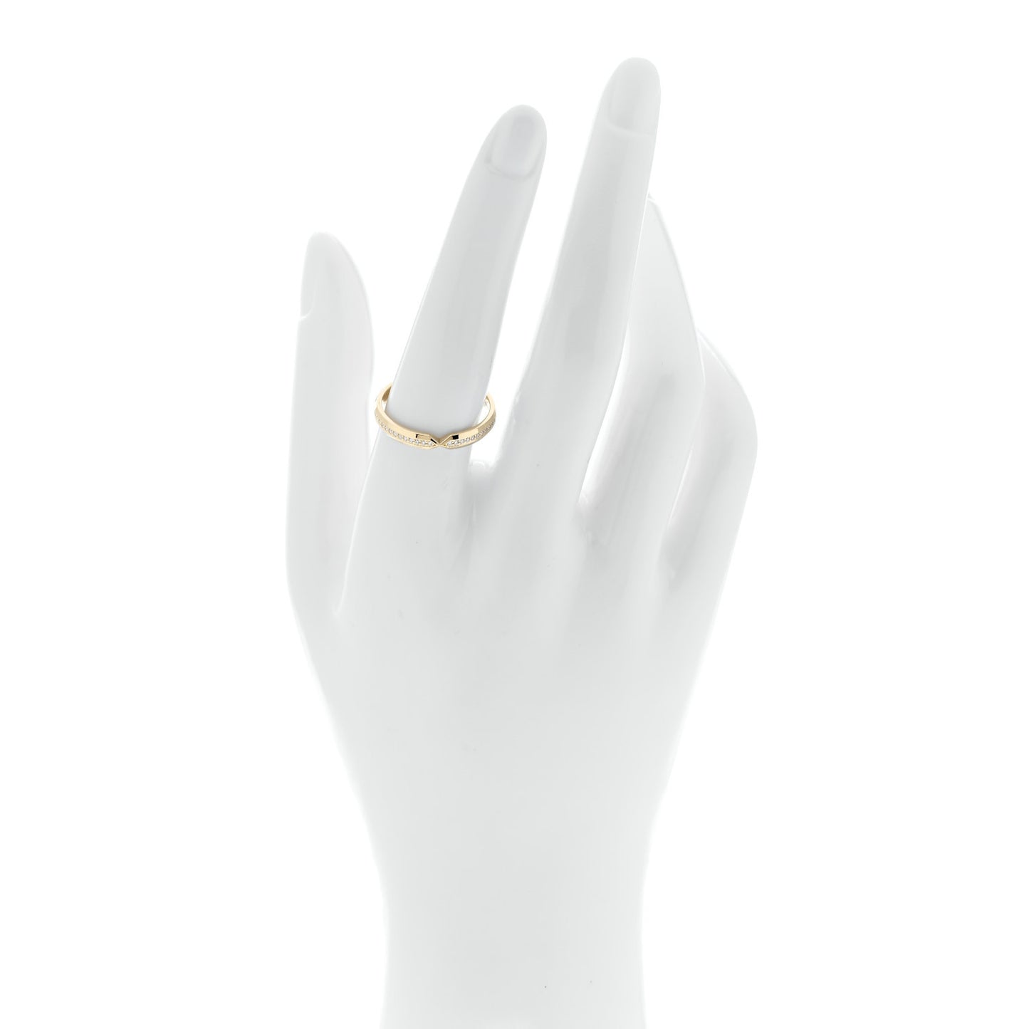18K Yellow Gold Diamond Nesting Narrow Band Ring 57 8