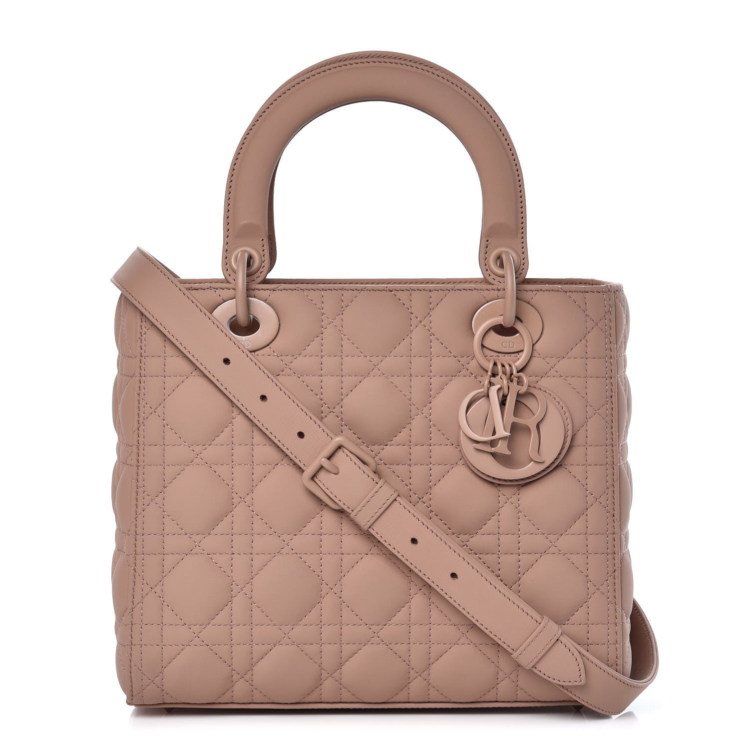 Christian Dior Ultra Matte Calfskin Cannage Medium Lady Dior Beige 1 of 13