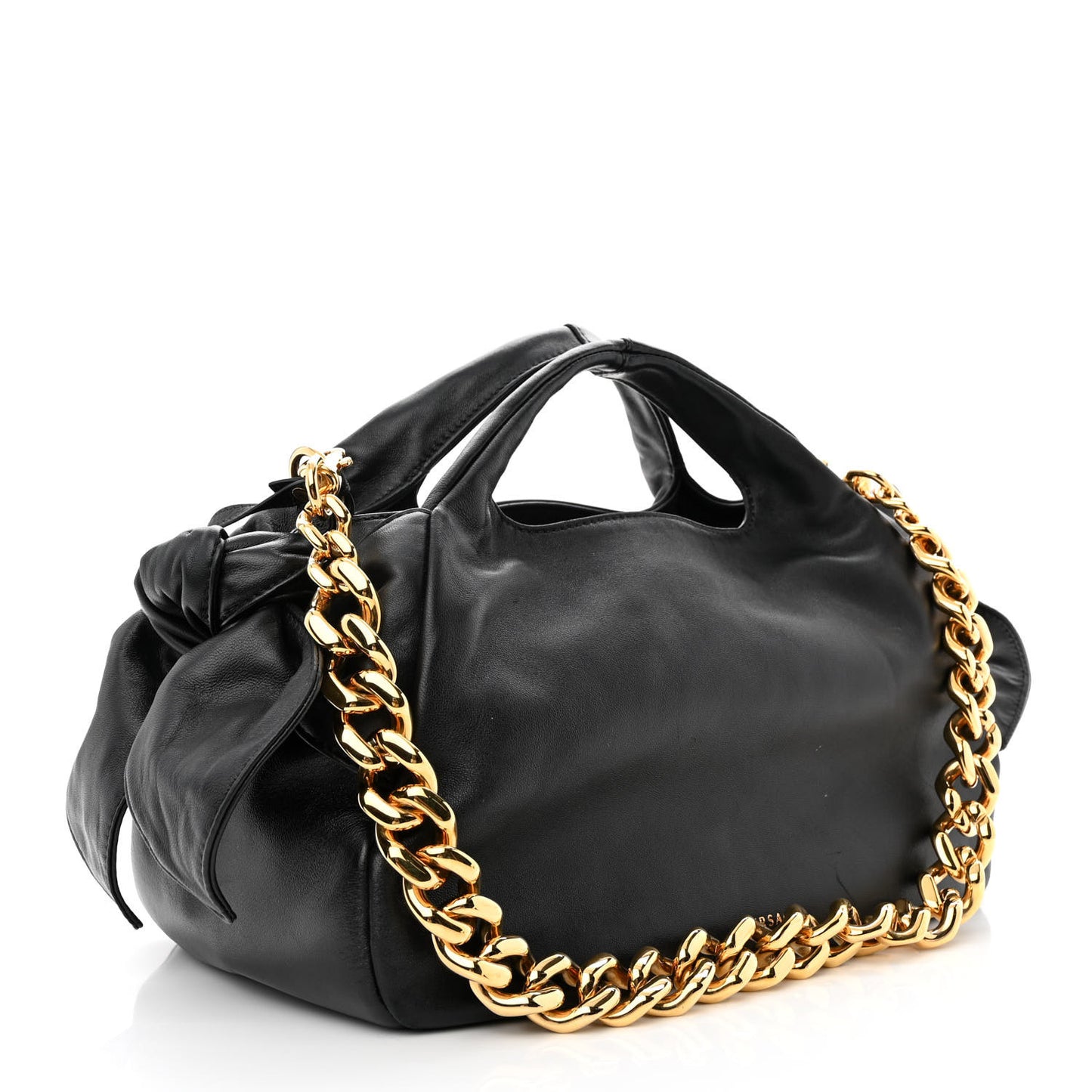 Nappa Medusa Chain Shoulder Bag Black