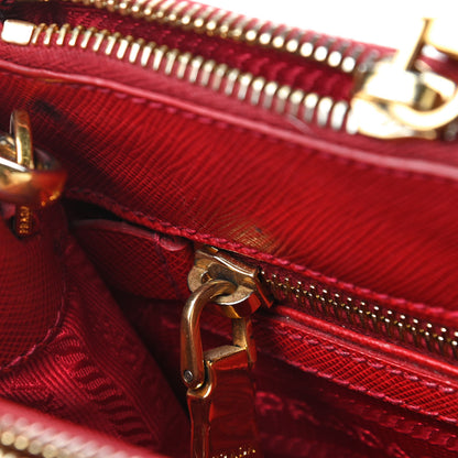 Prada Saffiano Small Galleria Double Zip Tote Fuoco 11 of 12