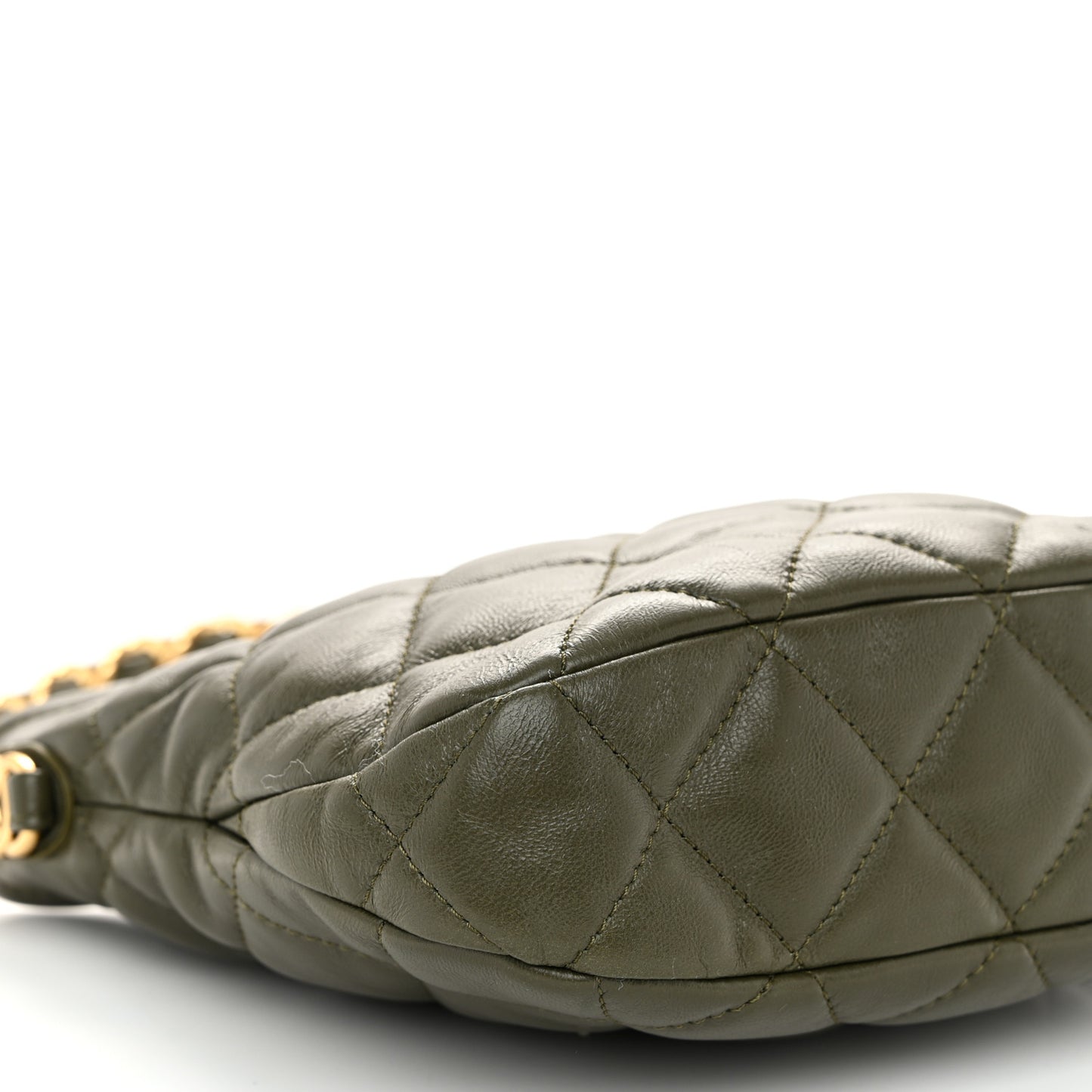 Lambskin Quilted CC Links Hobo Khaki