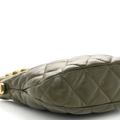Chanel Lambskin Quilted CC Links Hobo Khaki 9 of 10