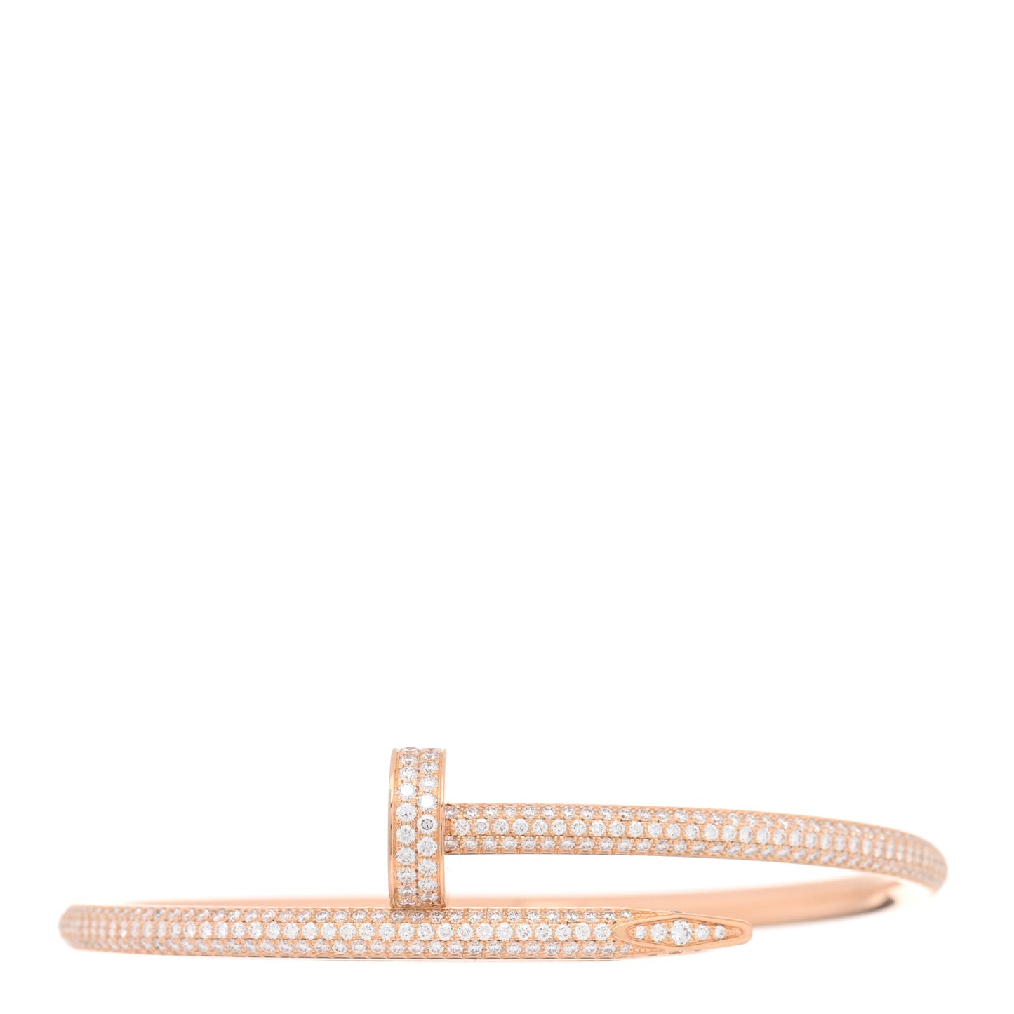 18K Pink Gold Diamond Juste Un Clou Paved Bracelet 16