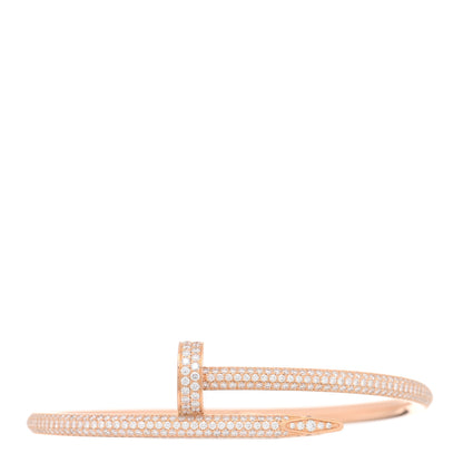 Cartier 18K Pink Gold Diamond Juste Un Clou Paved Bracelet 16 1 of 5