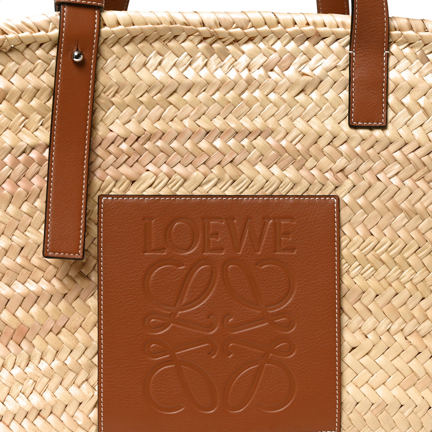 Loewe Raffia Large Basket Tote Bag Natural Tan 7 of 9