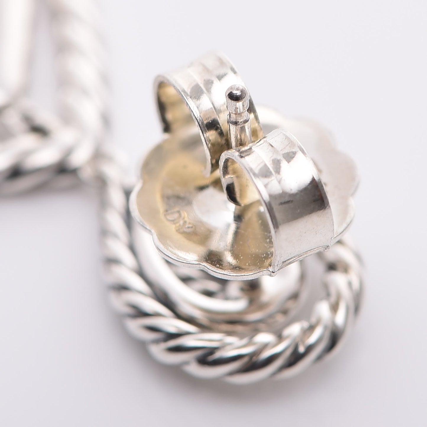 Sterling Silver Diamond Cable Classic Teardrop Earrings