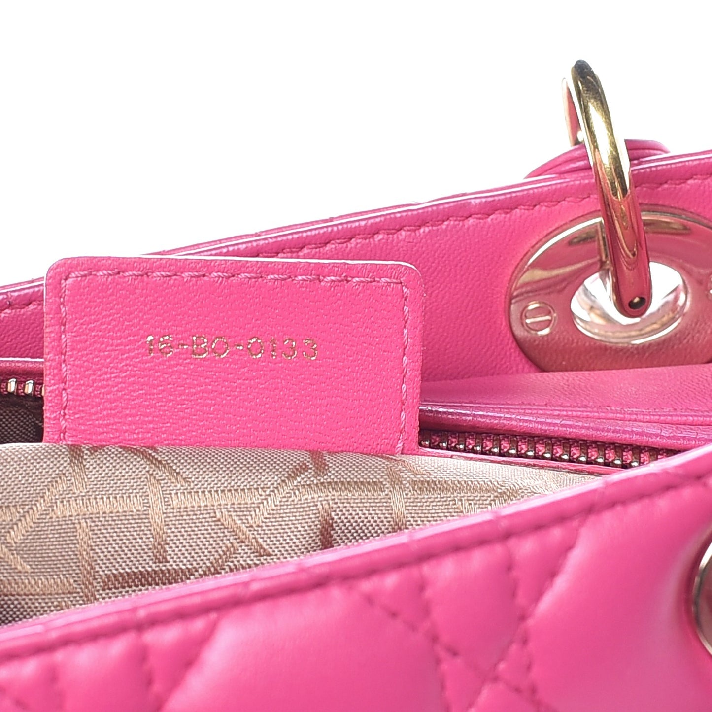 Lambskin Cannage Medium Lady Dior Pink