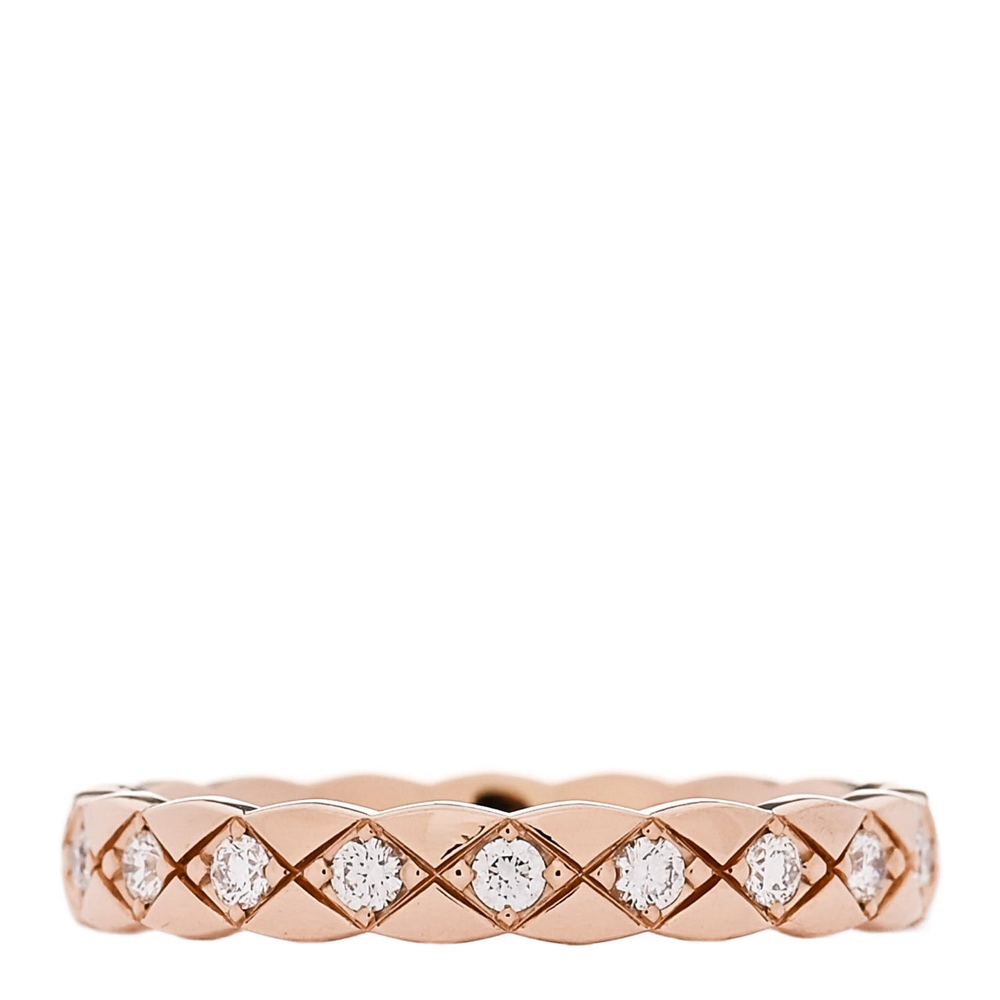 18K Beige Gold Diamond Mini Coco Crush Ring 55 7.25