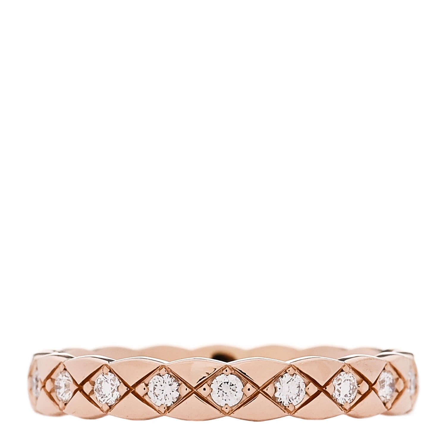 Chanel 18K Beige Gold Diamond Mini Coco Crush Ring 55 7.25 1 of 5