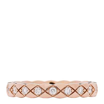 Chanel 18K Beige Gold Diamond Mini Coco Crush Ring 55 7.25 1 of 5