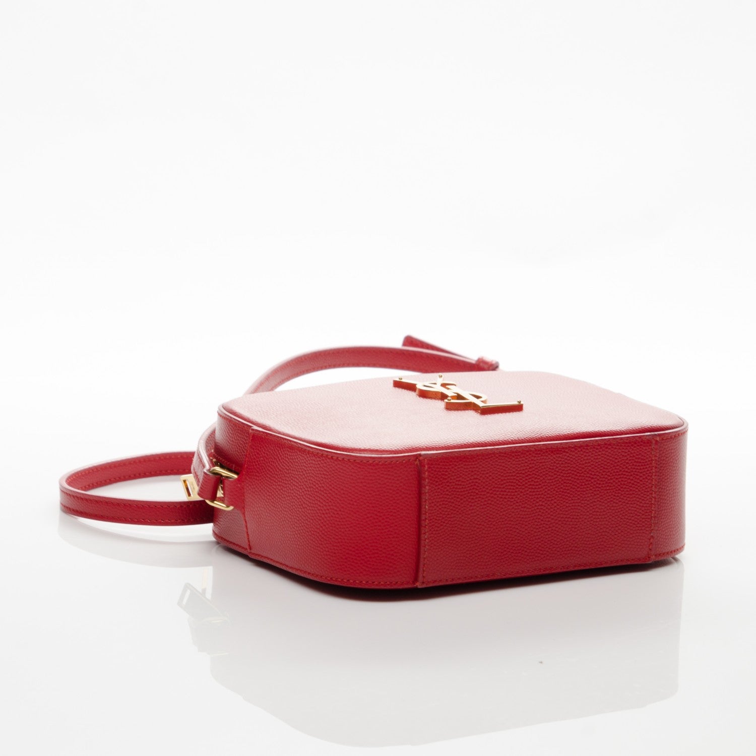 Saint Laurent Grain De Poudre Small Classic Monogram Camera Bag New Red 4 of 7