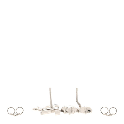 Louis Vuitton Metal Crystal Loulougram Earrings Silver 3 of 7