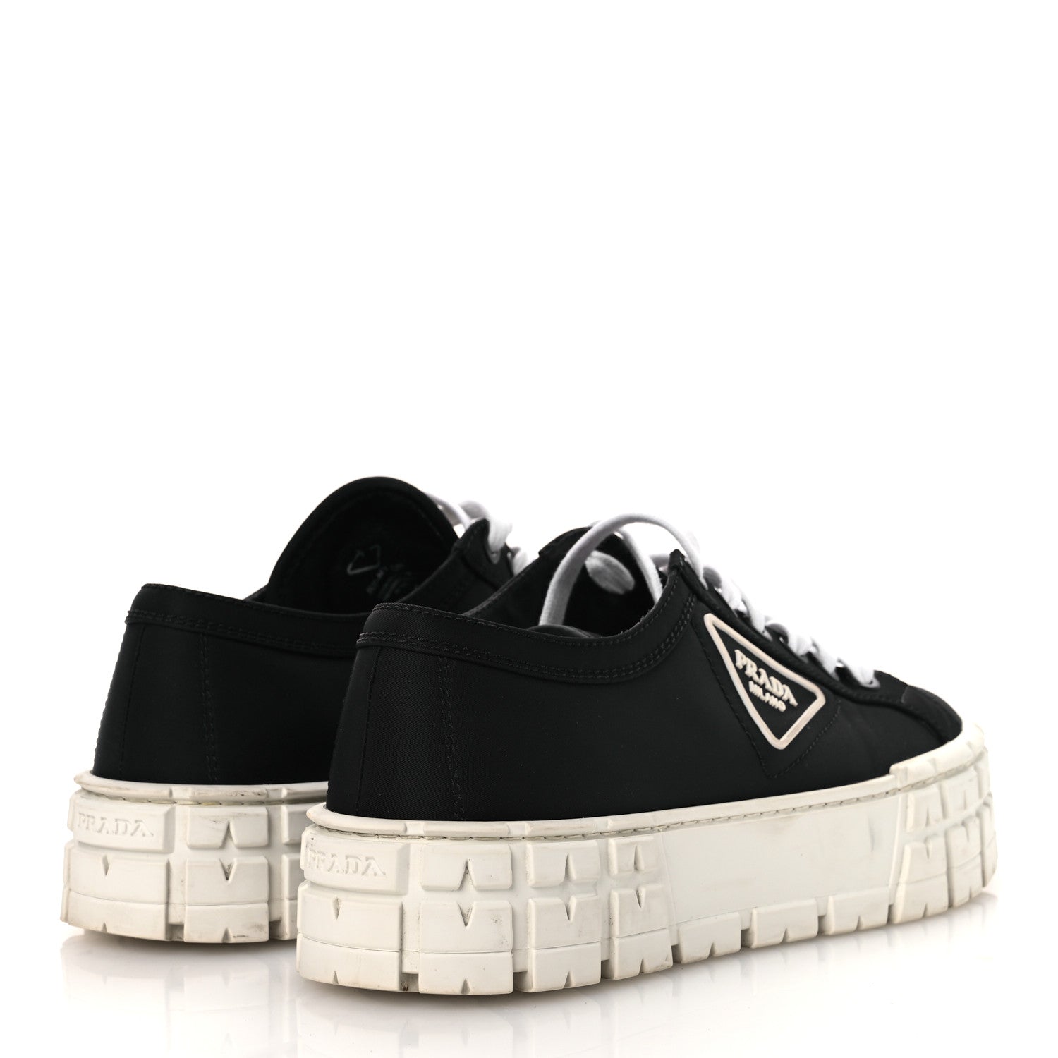 Prada Re-Nylon Gabardine Triangle Logo Double Wheel 50mm Sneakers 41.5 Black 5 of 12