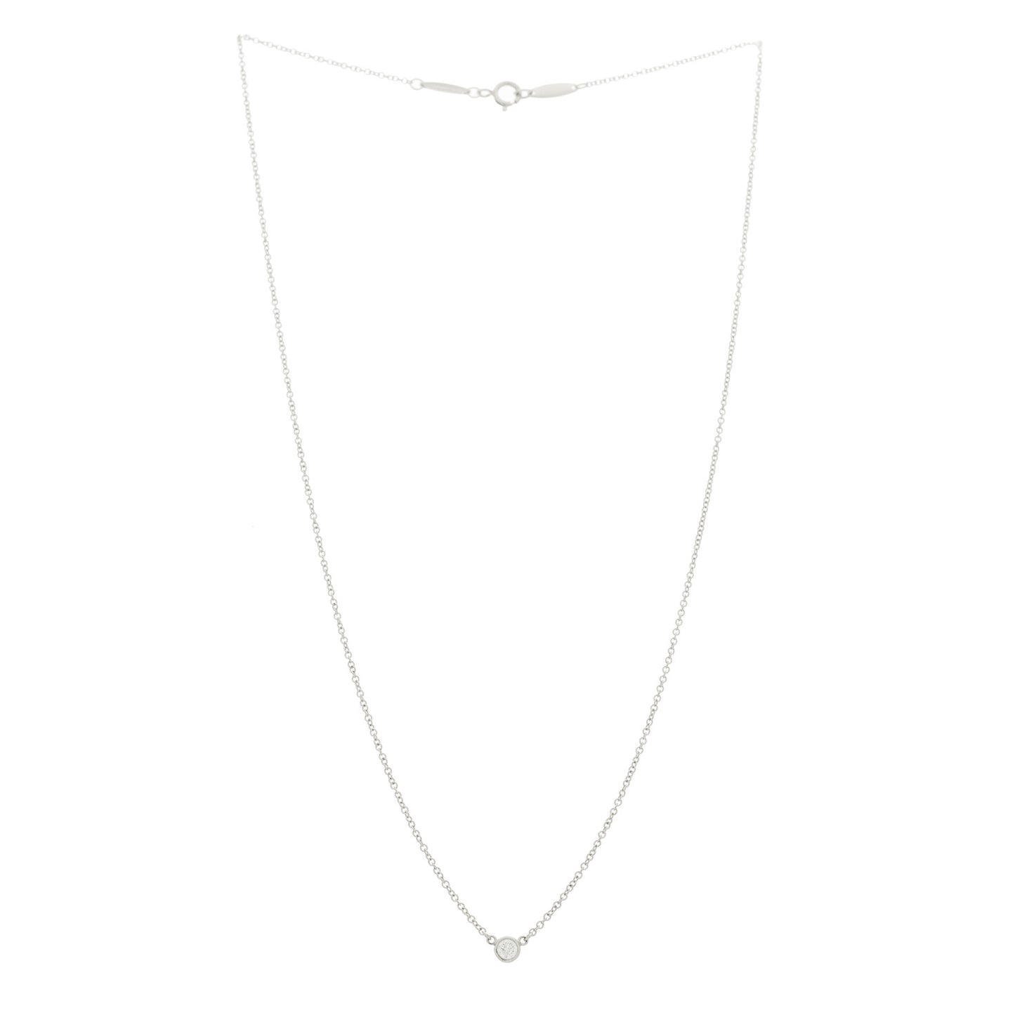 Platinum Diamond .08ct Elsa Peretti Diamonds by the Yard Pendant Necklace