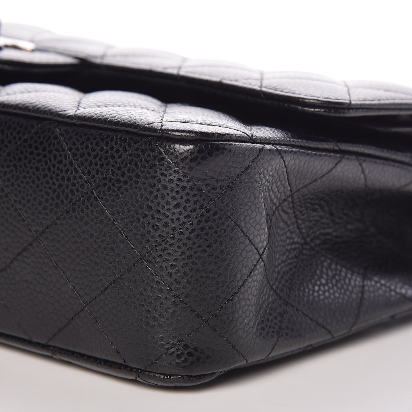 Caviar Quilted Medium Double Flap Bijoux Chain Black