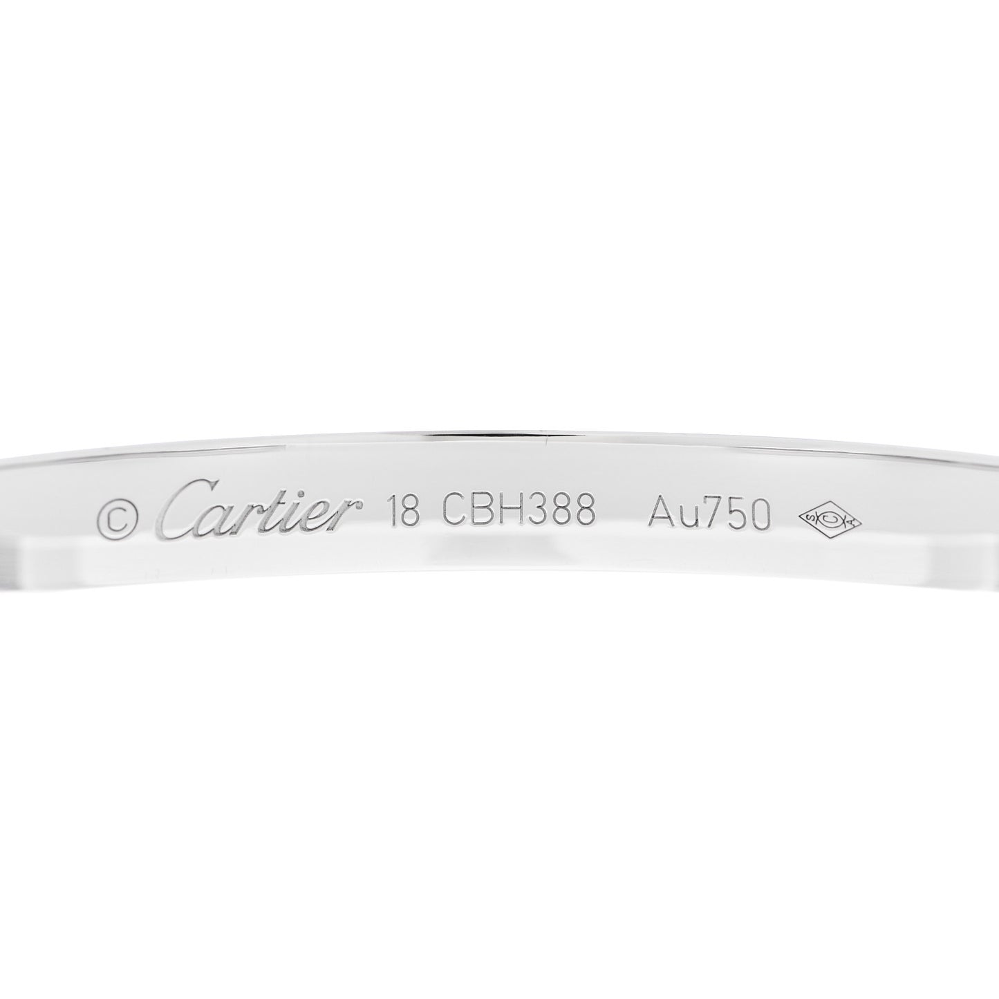 18K White Gold LOVE Cuff Bracelet 18