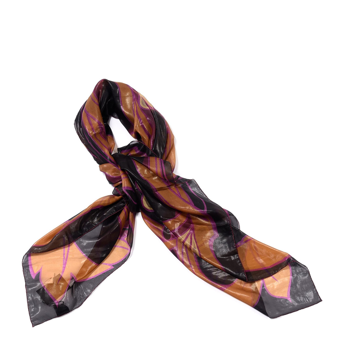 Silk Polyamide Square Scarf Black