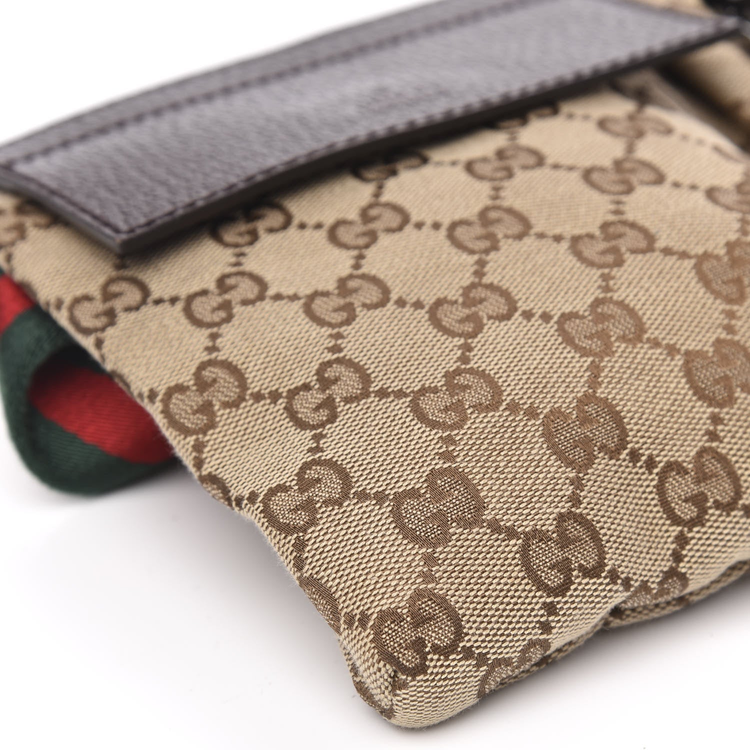 Gucci GG Monogram Double Pocket Belt Bag Dark Brown 9 of 10