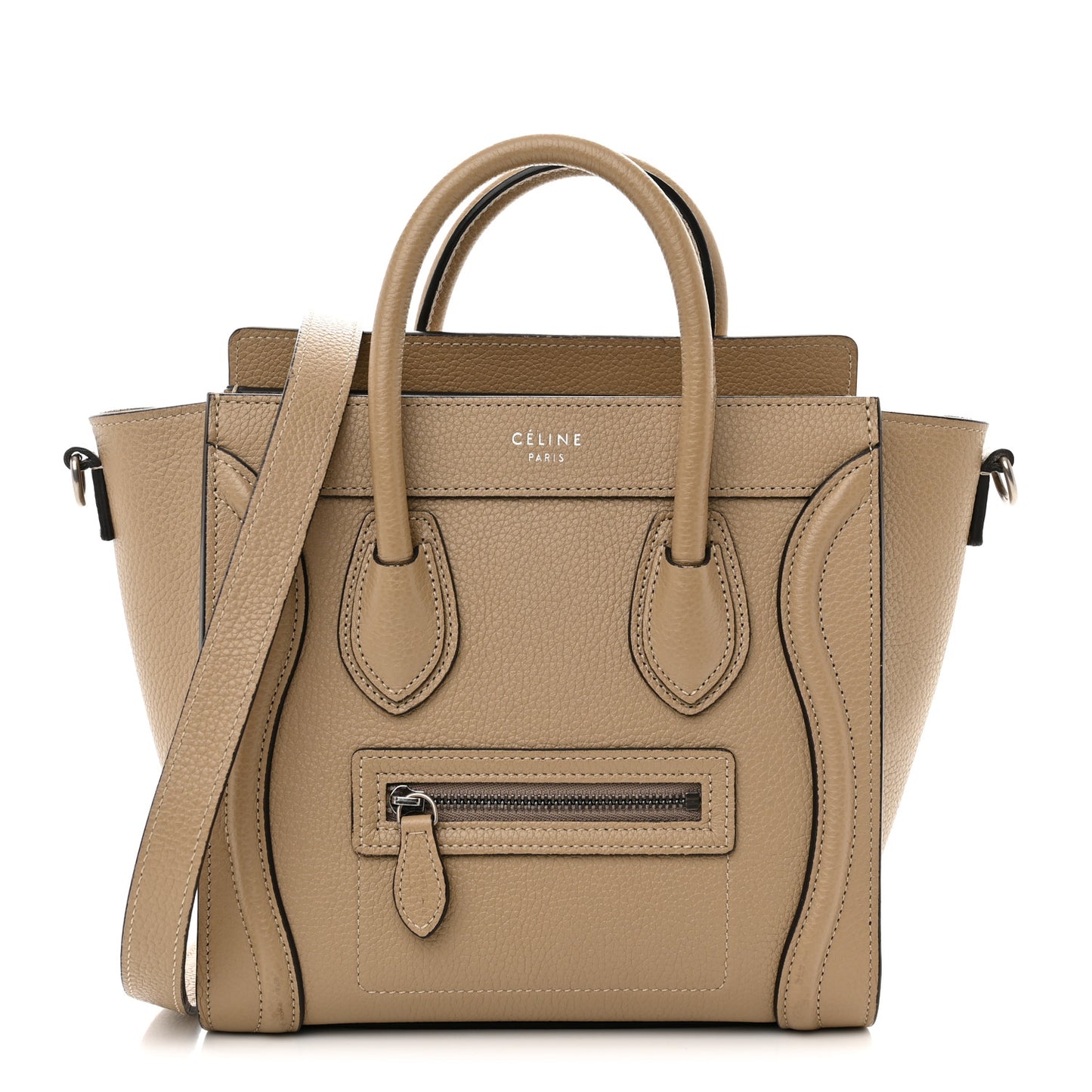 Drummed Calfskin Nano Luggage Dune