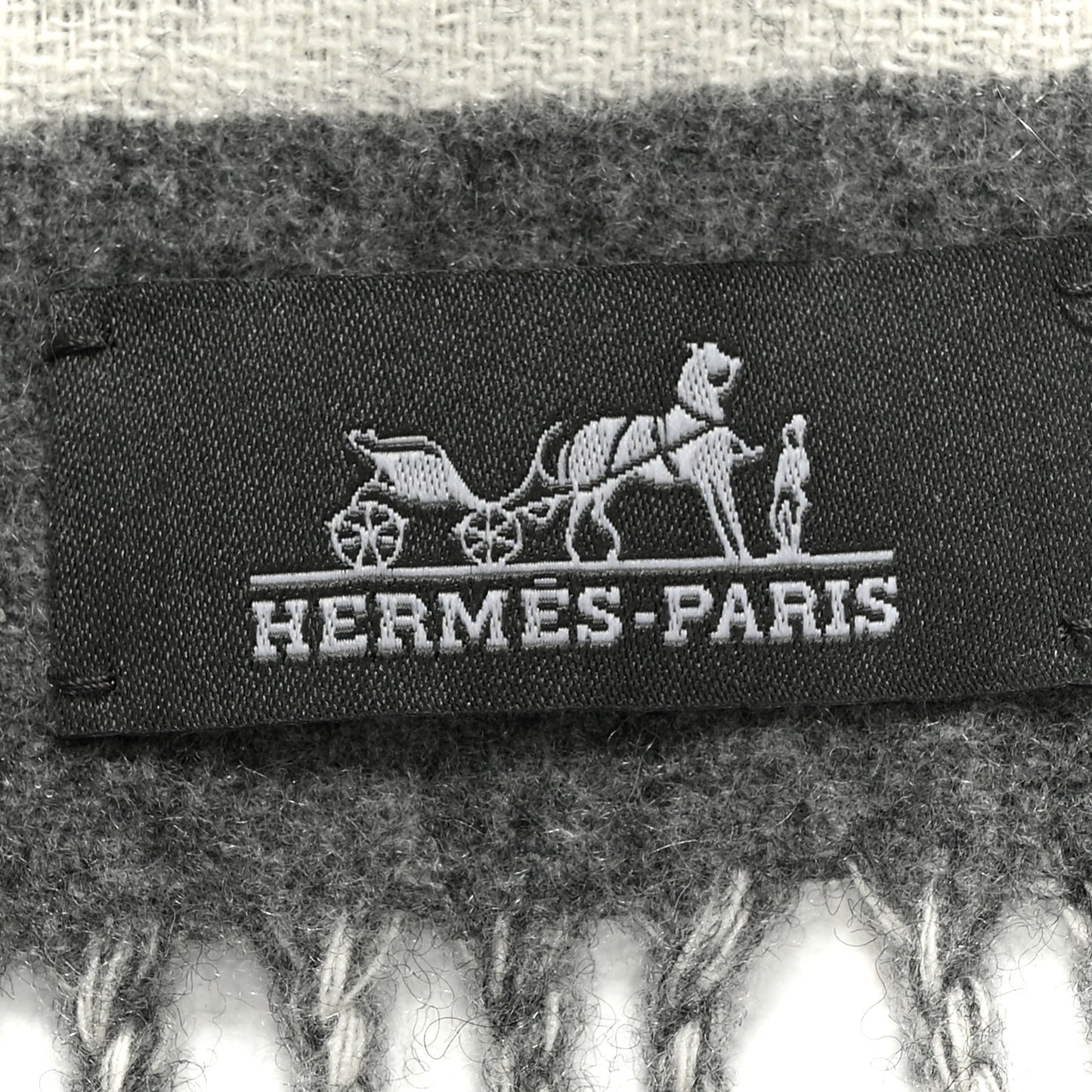 Cashmere Casaque Love Story Muffler Gris Clair Ivoire