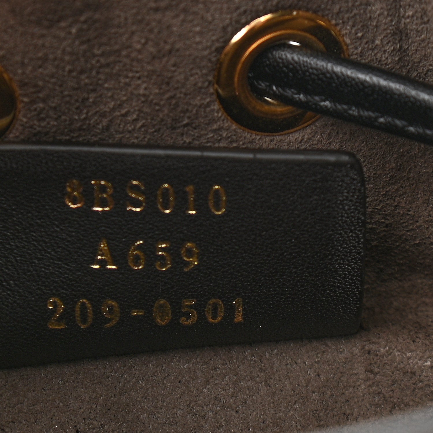 Fendi Vitello Liberty F is Fendi Bi-Color FF 1974 Embossed Mini Mon Tresor Bucket Bag Maya Black 8 of 13