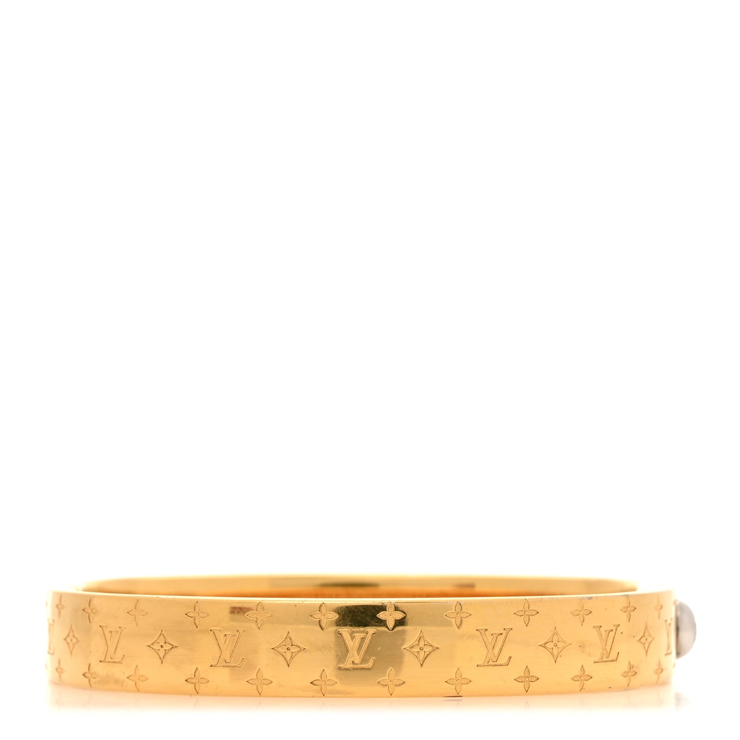Louis Vuitton Brass Monogram Nanogram Cuff M Gold 3 of 7