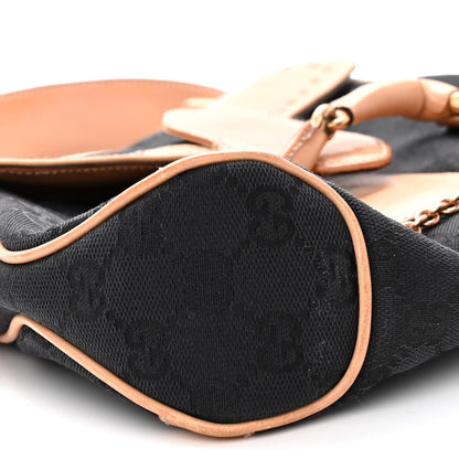Gucci Monogram Horsebit Chain Studded Flap Shoulder Bag Black 8 of 9