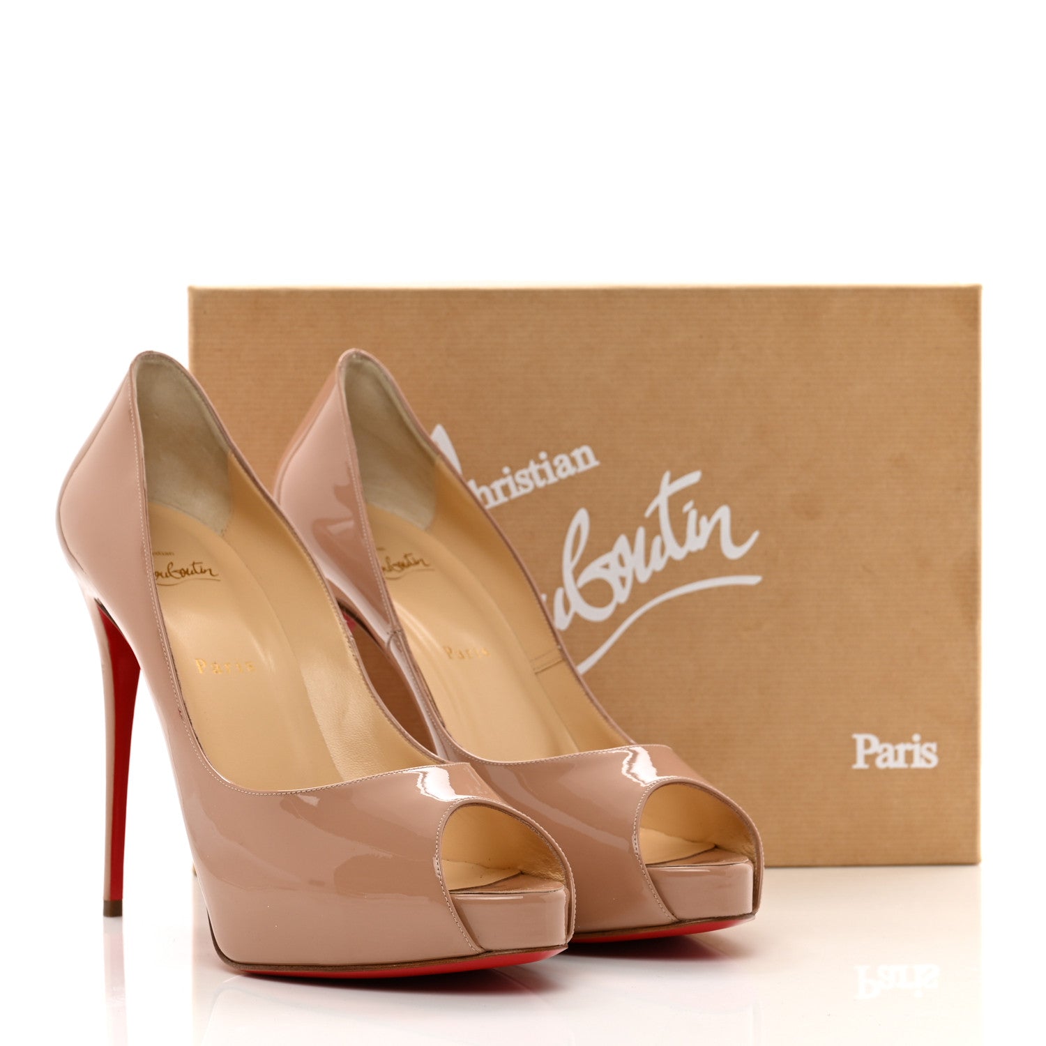 Christian Louboutin Patent New Very Prive 120 Pumps 41 Nude 8 of 8