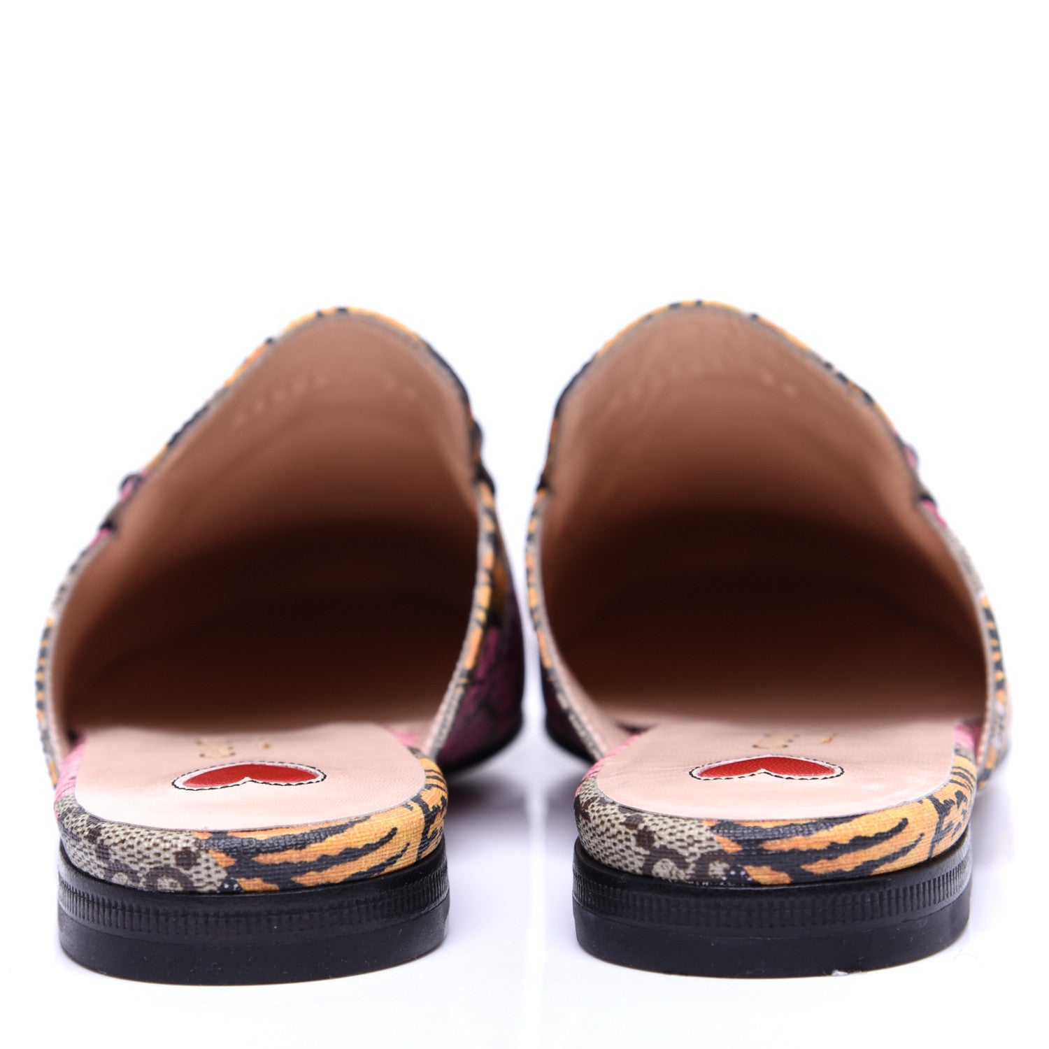 Gucci GG Supreme Monogram Bengal Womens Princetown Slippers 35 Beige Crop Pink 4 of 12
