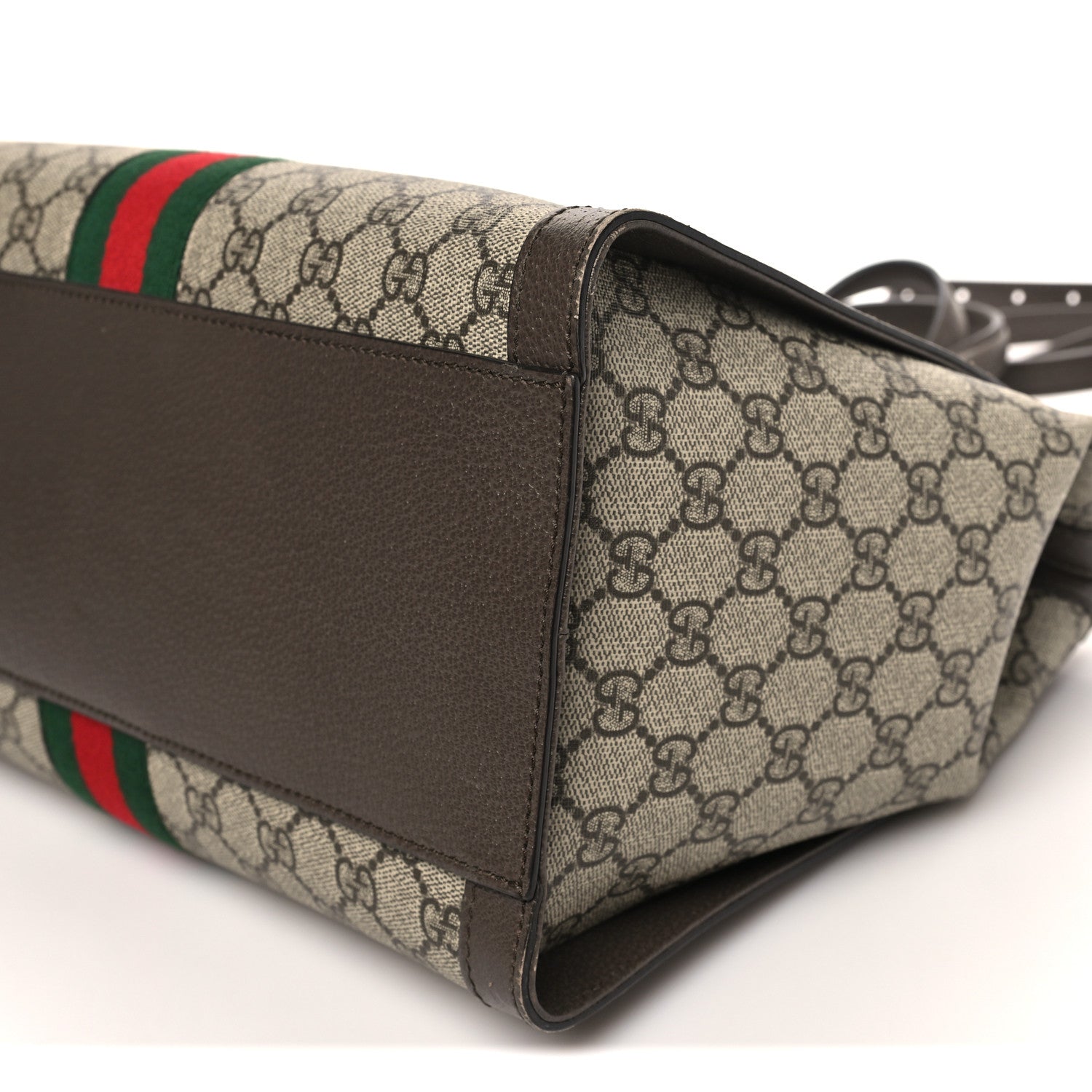 Gucci GG Supreme Monogram Web Medium Ophidia Tote Bag Brown 10 of 11