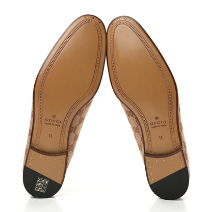 Gucci Canvas GG Monogram Horsebit Mens Jordaan Loafers 11 Beige Ruggine Light Brown 5 of 8