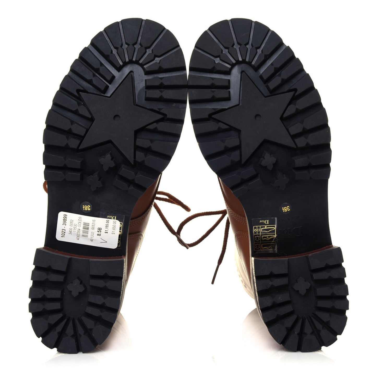 Calfskin Dior Quest 35mm Hiking Boots 38.5 Golden Saddle