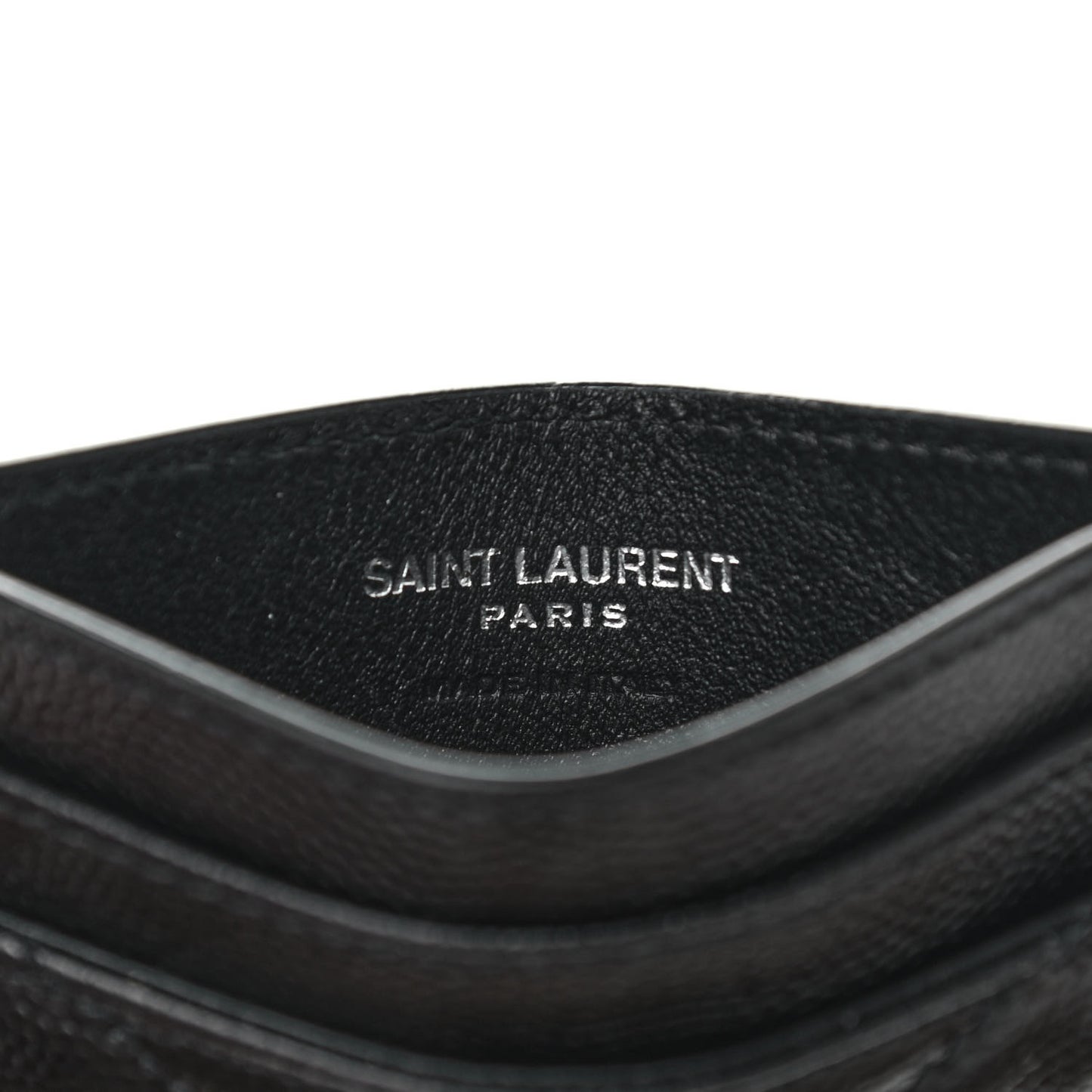 Grain De Poudre Matelasse Chevron Monogram Credit Card Case Black