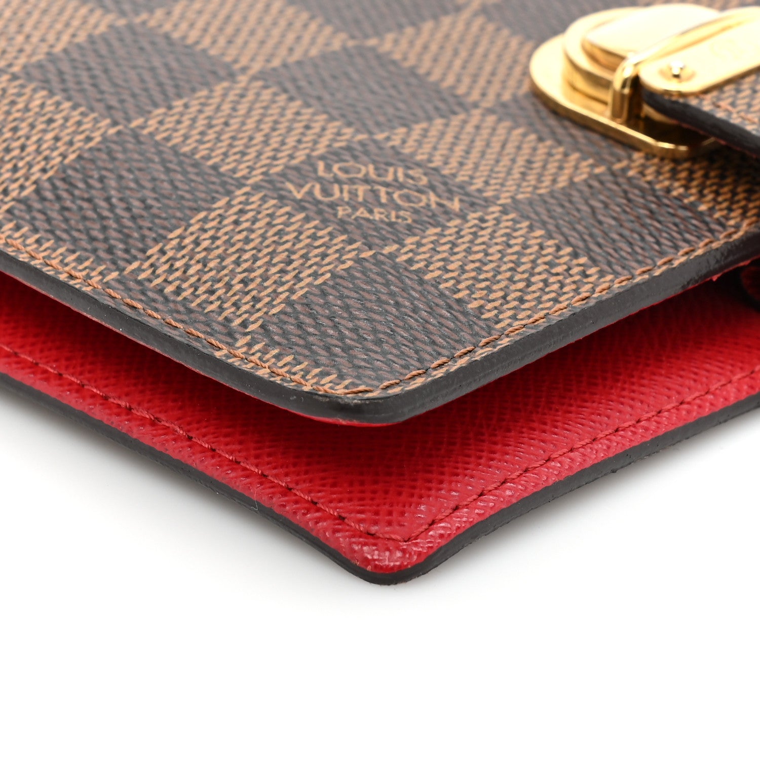 Louis Vuitton Damier Ebene Koala Small Ring Agenda Cover Red 7 of 11