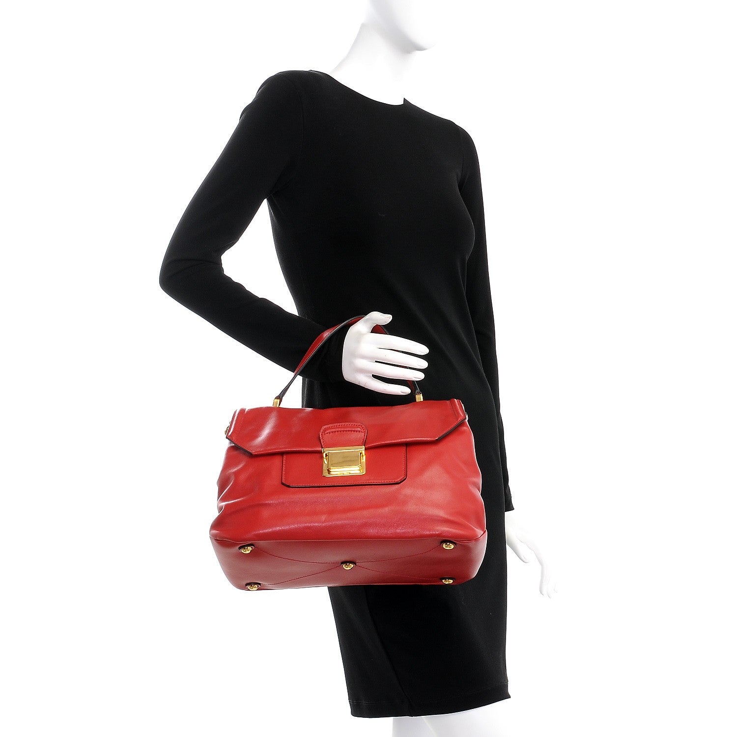 Miu Miu Vitello Soft Tote Fuoco 3 of 9