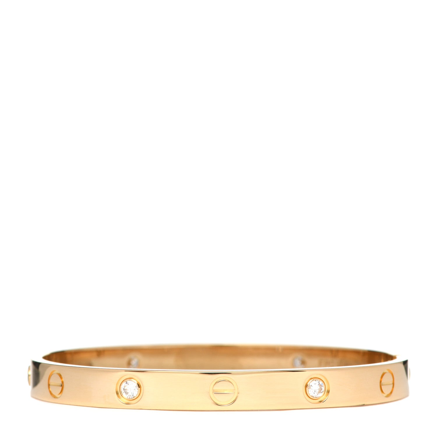 Cartier 18K Yellow Gold 4 Diamond LOVE Bracelet 17 1 of 5