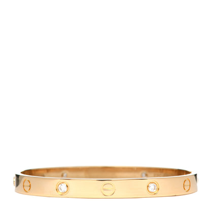 Cartier 18K Yellow Gold 4 Diamond LOVE Bracelet 17 1 of 5