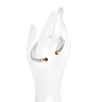 David Yurman Sterling Silver 14K Yellow Gold Citrine 7mm Cable Classics Bracelet 2 of 4